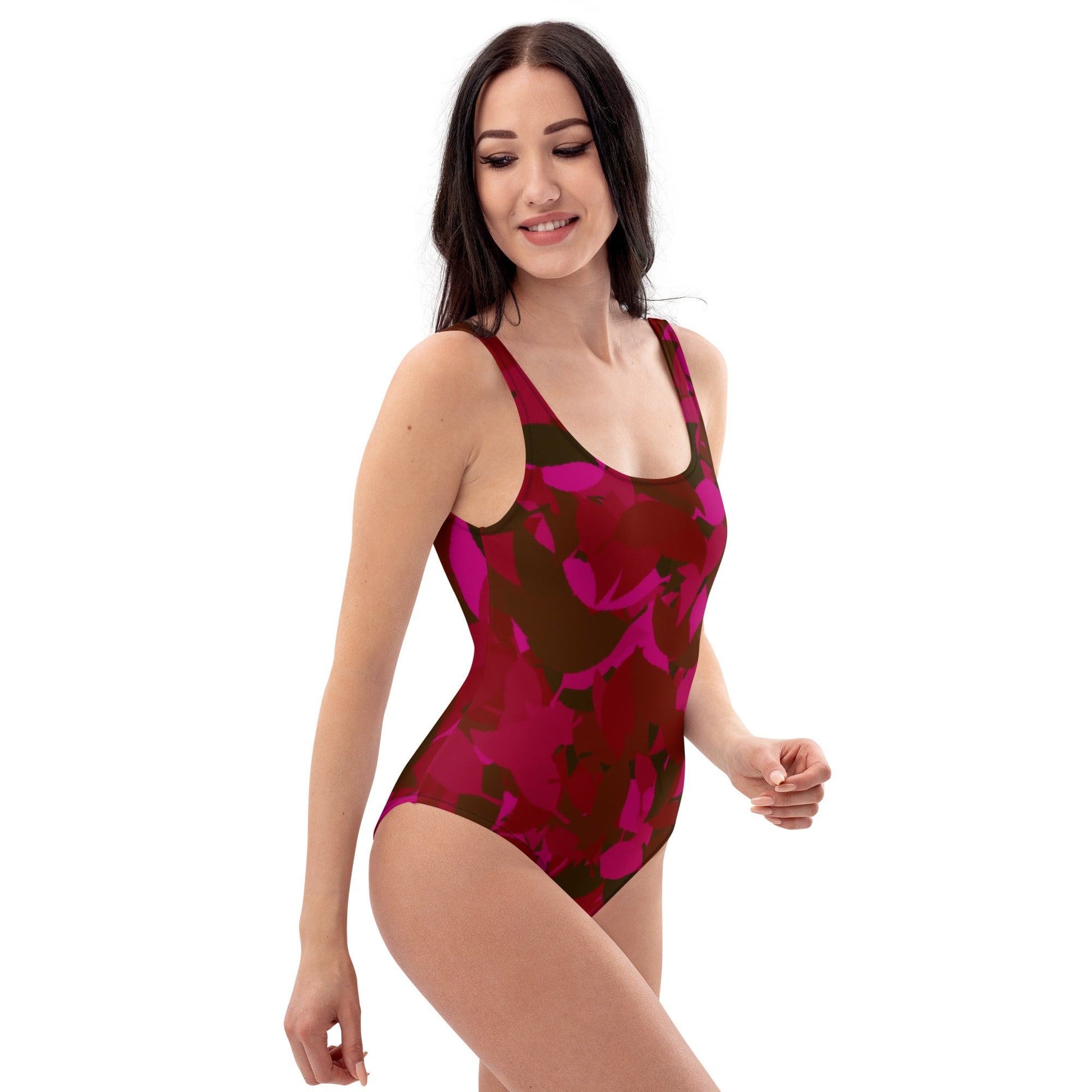 Einteilige Red Leaf Badeanzug mit Cheeky Passform Badeanzug 56.99 badeanzug, Damen, Leaf, red JLR Design