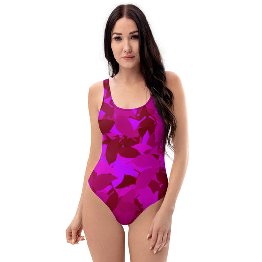 Einteiliger Pink Leaf Badeanzug mit Cheeky Passform Badeanzug 56.99 badeanzug, Damen, Leaf, Pink JLR Design