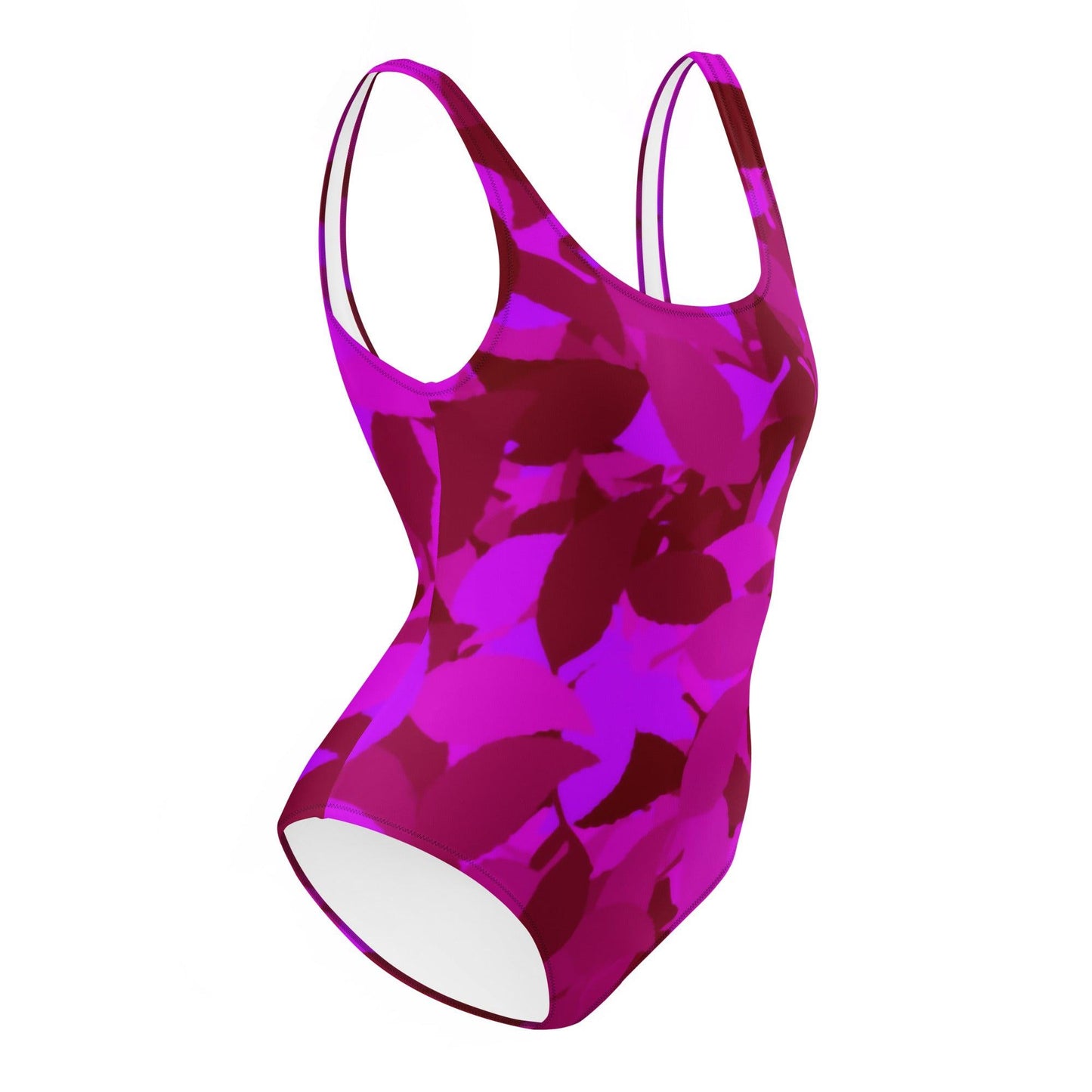 Einteiliger Pink Leaf Badeanzug mit Cheeky Passform Badeanzug JLR Design