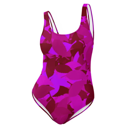 Einteiliger Pink Leaf Badeanzug mit Cheeky Passform Badeanzug JLR Design