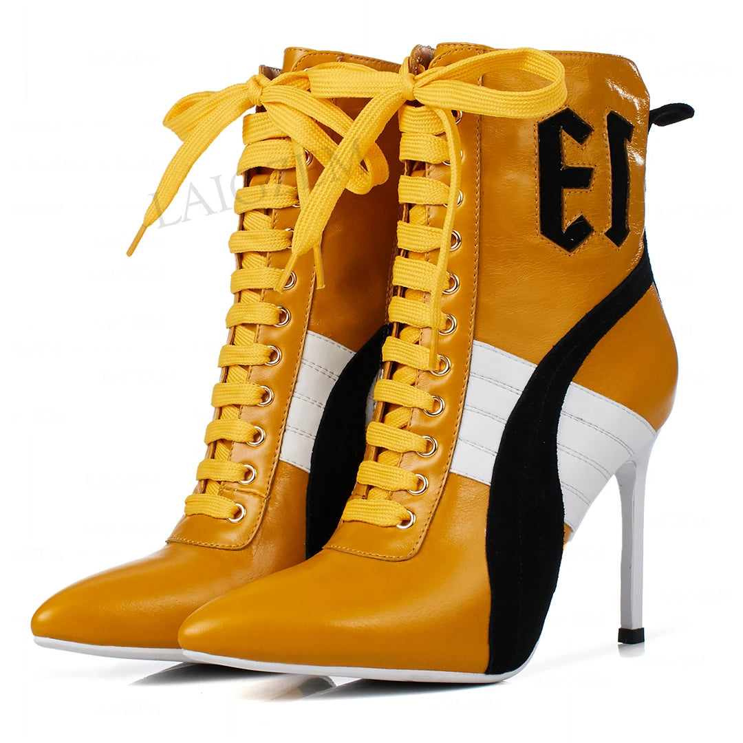 Elegante Damen-High-Heels aus echtem Leder im Sneaker Design High Heels JLR Design