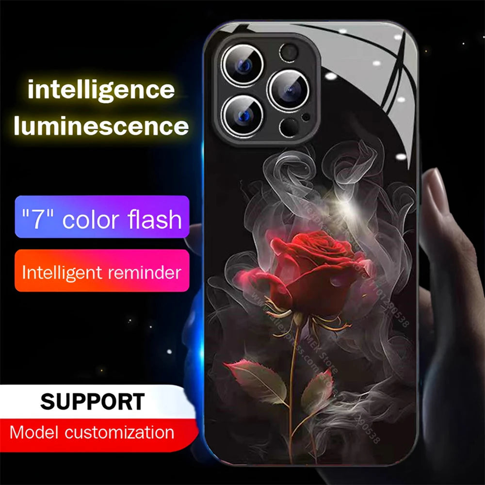 Elegante Iphone Handyhülle mit LED-Beleuchtung Rosen Cover 43.99 Cover, Handyhülle, Rose JLR Design