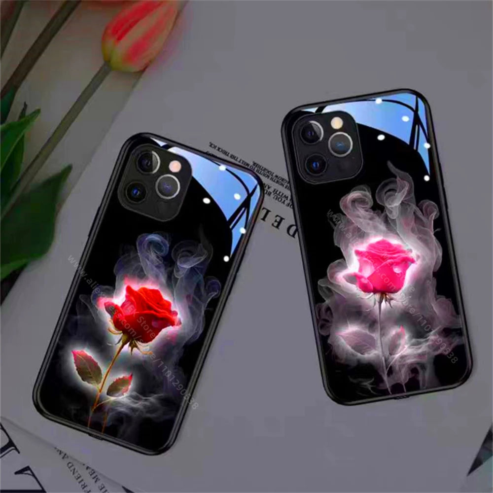 Elegante Iphone Handyhülle mit LED-Beleuchtung Rosen Cover 43.99 Cover, Handyhülle, Rose JLR Design