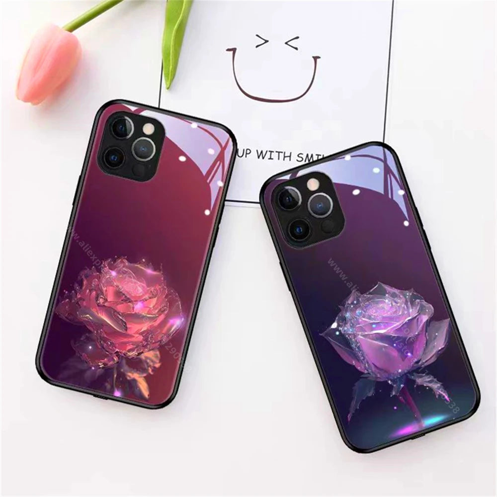 Elegante Iphone Handyhülle mit LED-Beleuchtung Rosen Cover 43.99 Cover, Handyhülle, Rose JLR Design