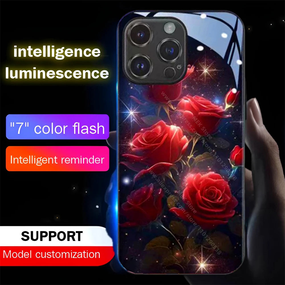 Elegante Iphone Handyhülle mit LED-Beleuchtung Rosen Cover 43.99 Cover, Handyhülle, Rose JLR Design