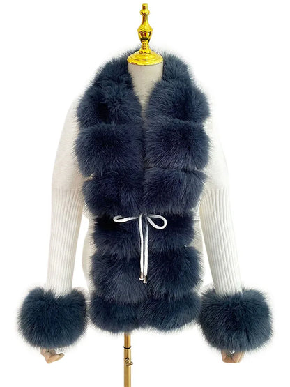 Eleganter Damen-Kunstfell-Cardigan – Flauschiger Strickmantel mit Abnehmbarem Kragen für Herbst & Winter Cardigan 89.99 Cardigan, Damen, Faux, Fur JLR Design