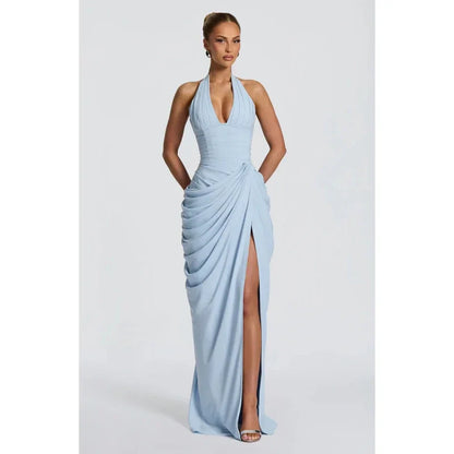elegantes-maxikleid-mit-schlitz-ruckenfrei-tailliert-sommer-abendmode-kleid-jlr-design-2 - JLR Design
