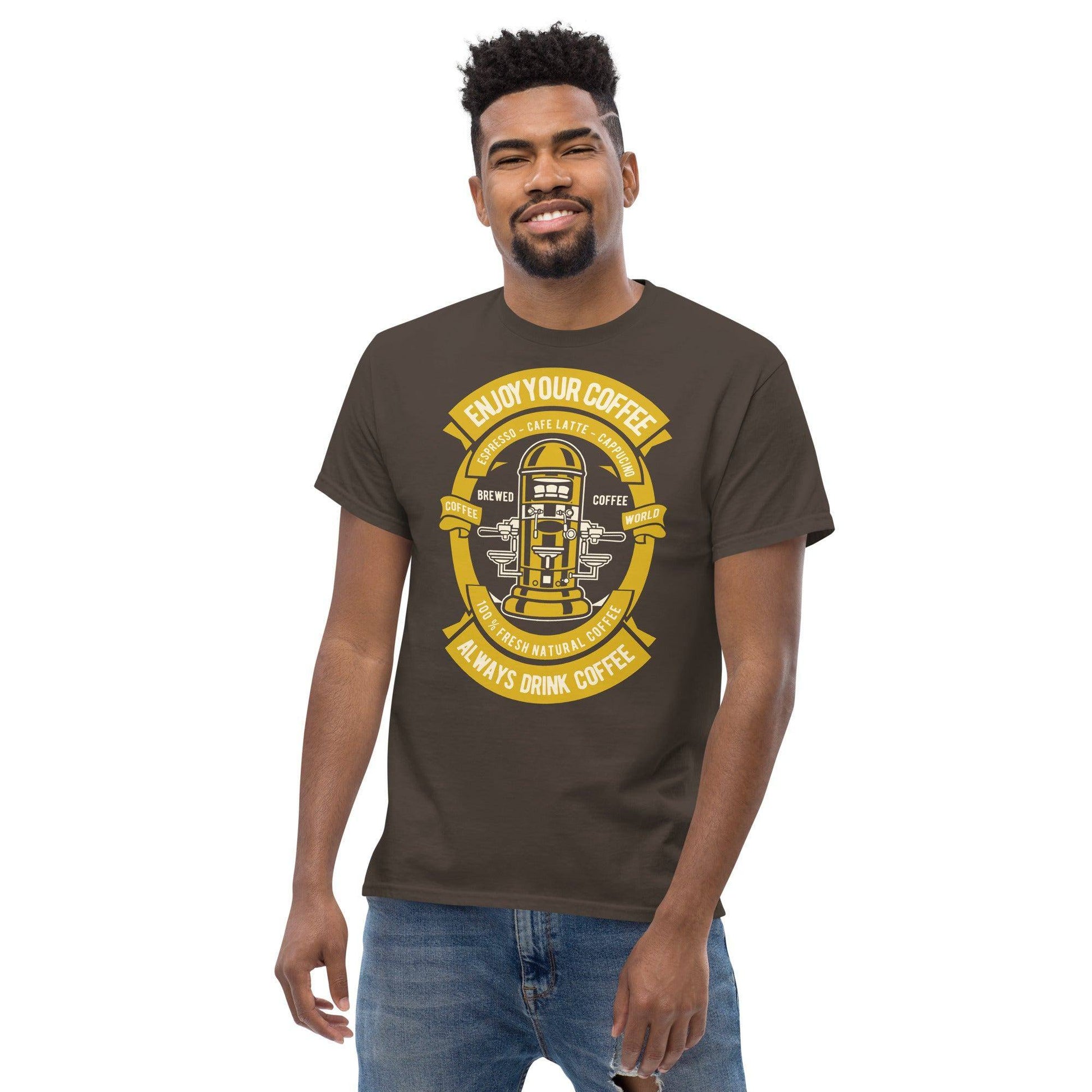 enjoy-your-coffee-herren-t-shirt-t-shirt-jlr-design-1 - JLR Design