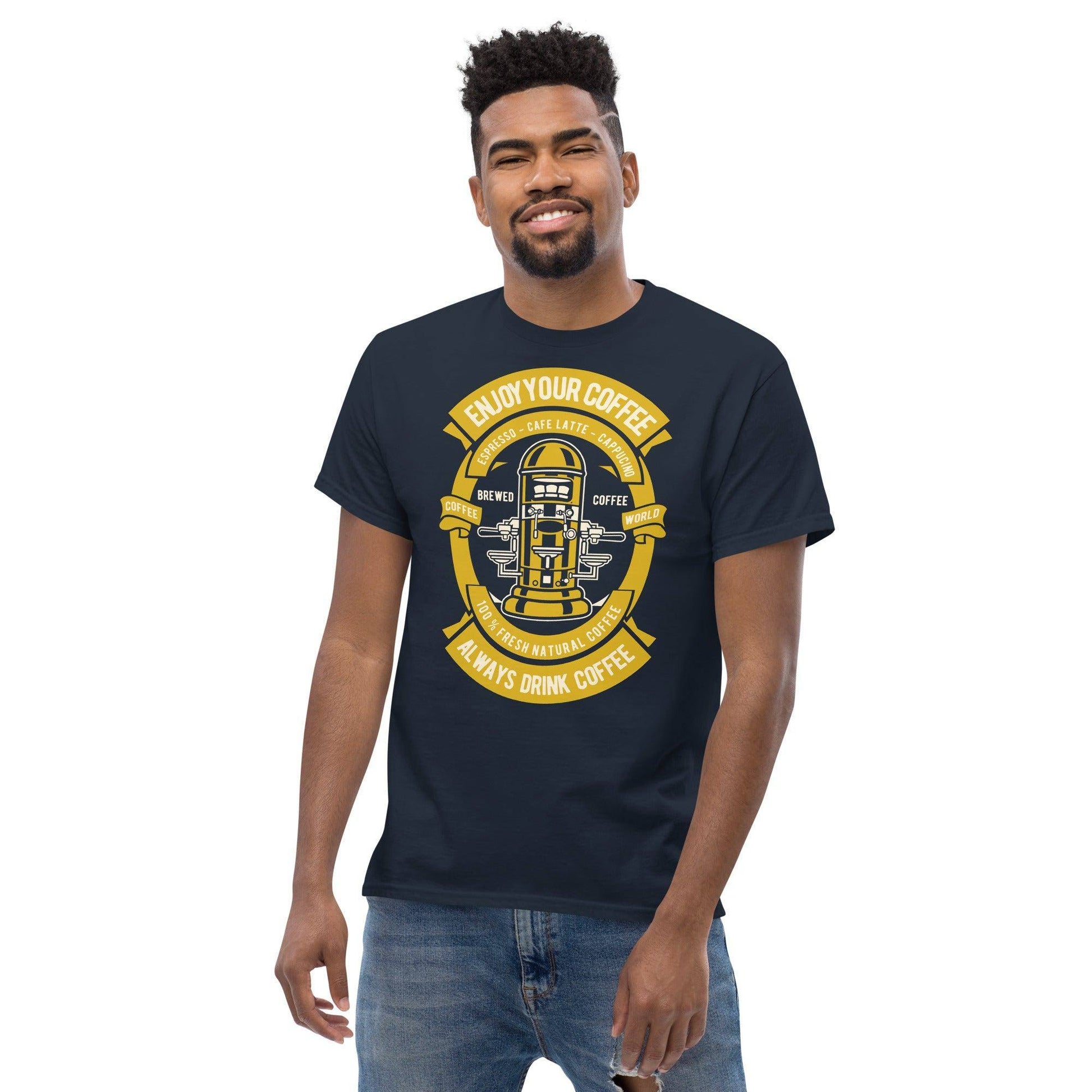enjoy-your-coffee-herren-t-shirt-t-shirt-jlr-design-11 - JLR Design