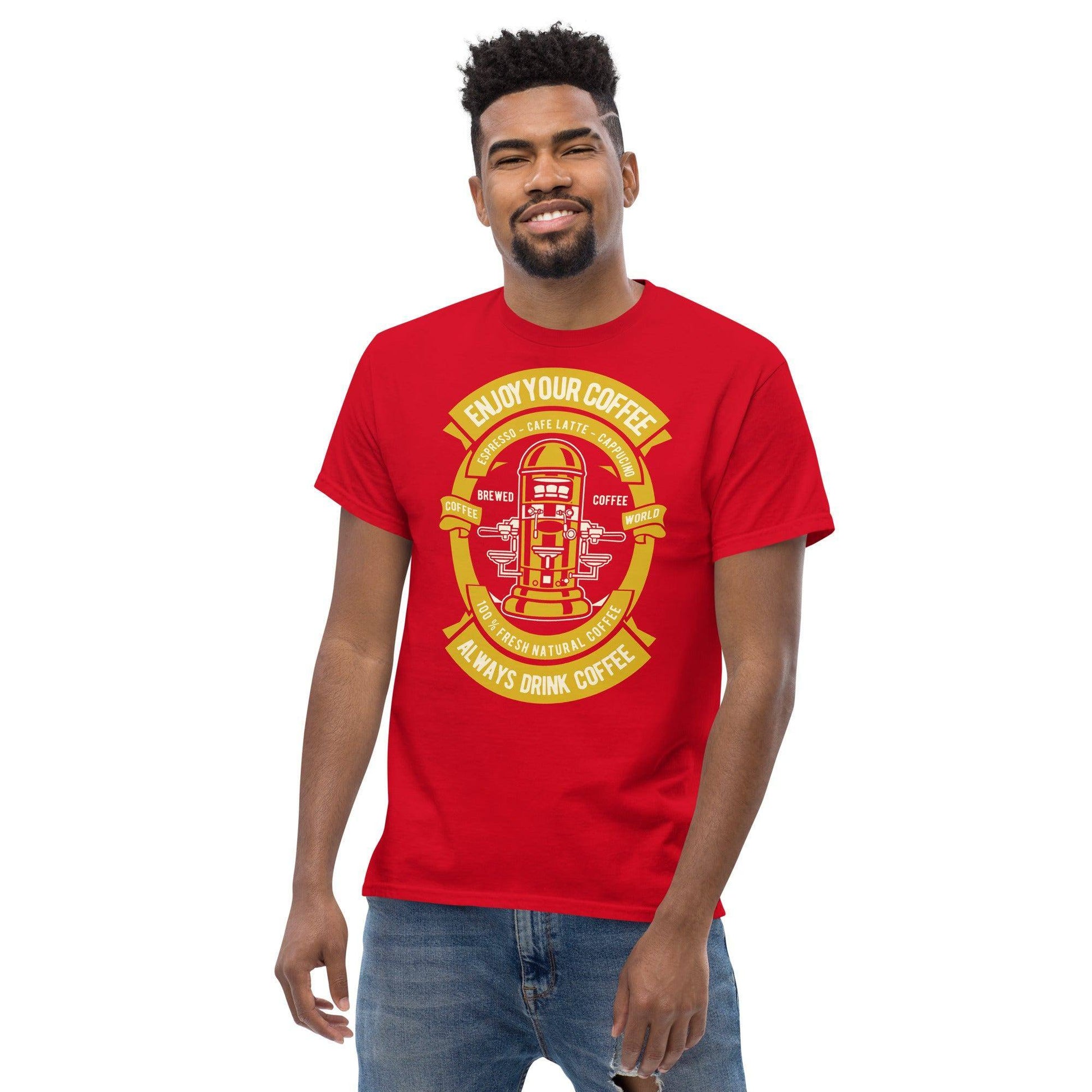 enjoy-your-coffee-herren-t-shirt-t-shirt-jlr-design-15758 - JLR Design