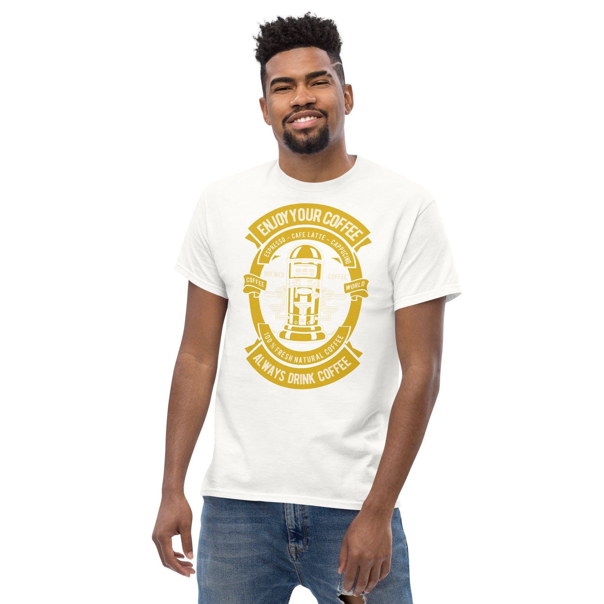enjoy-your-coffee-herren-t-shirt-t-shirt-jlr-design-43844 - JLR Design