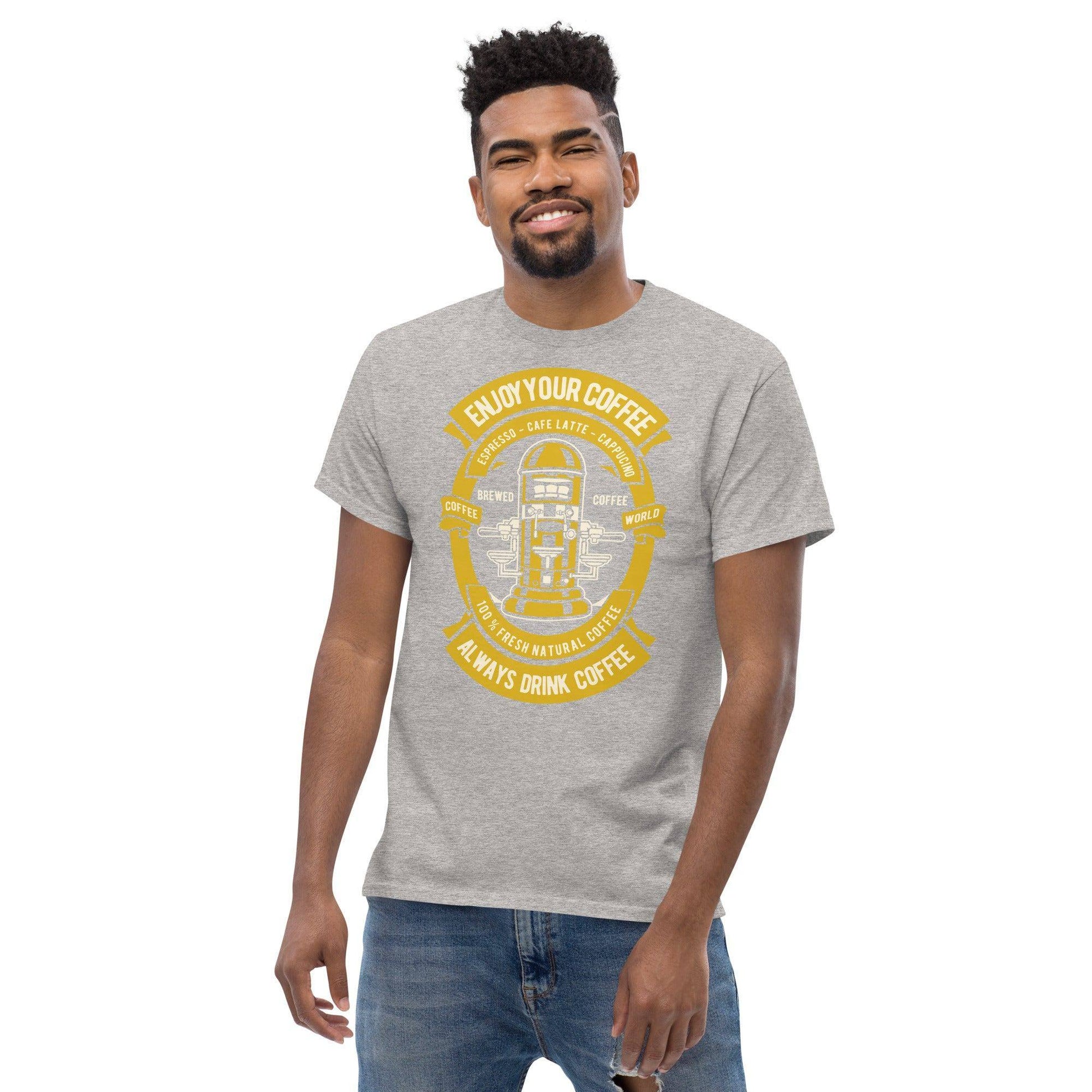 enjoy-your-coffee-herren-t-shirt-t-shirt-jlr-design-71364 - JLR Design