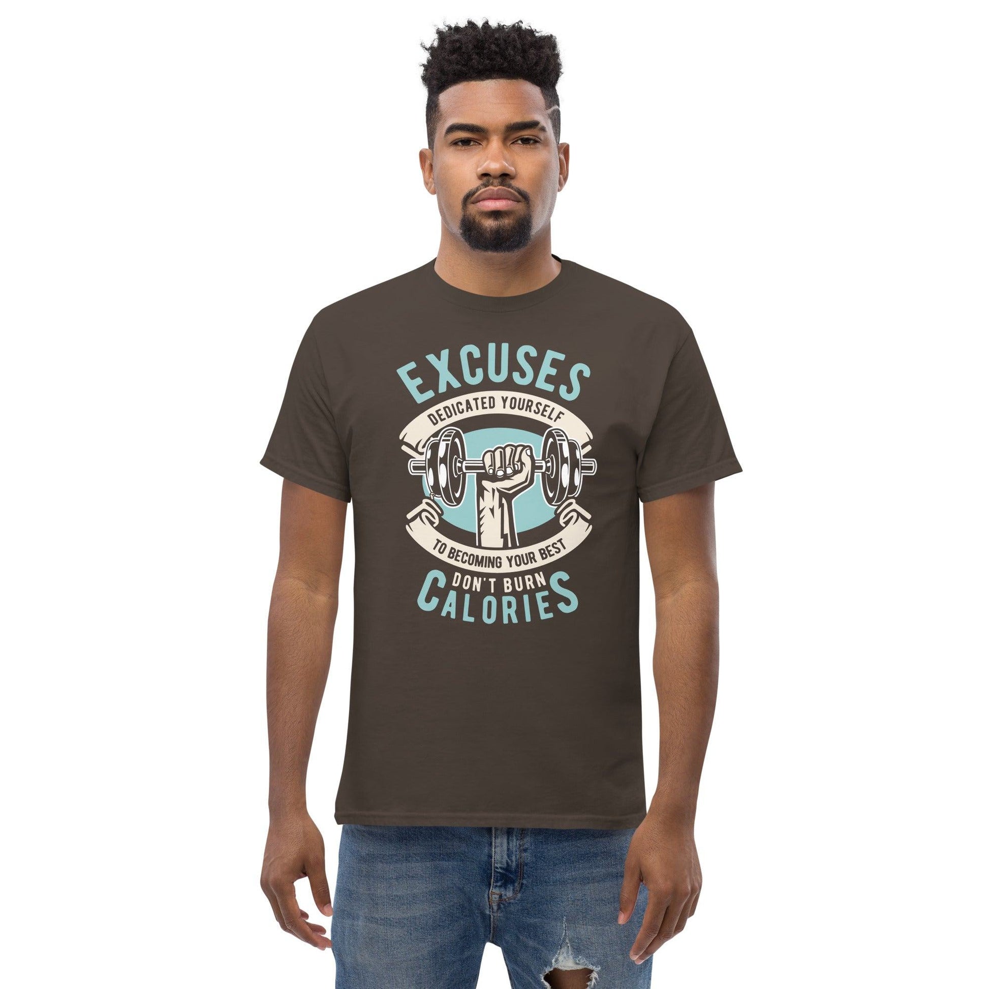 Excuses don't burn Calories Herren-T-Shirt T-Shirt 29.99 burn, Calories, Excuses, Herren, T-Shirt JLR Design