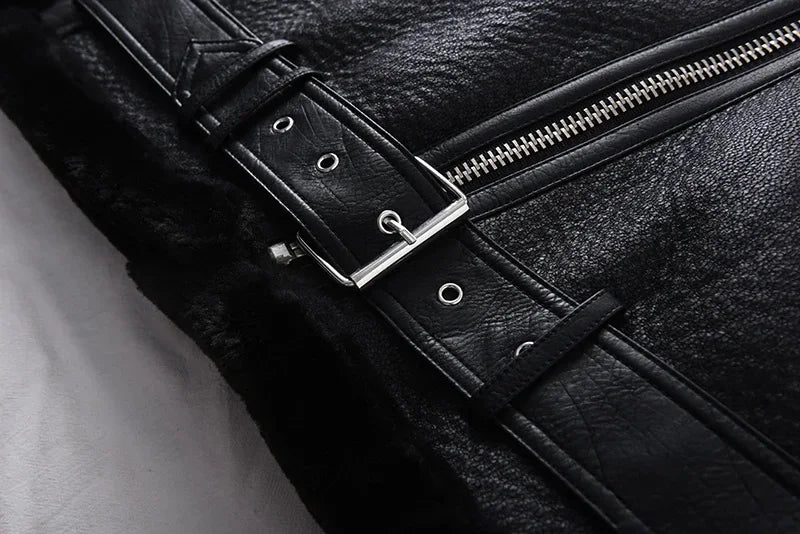 Faux Fur Fashion Biker Mantel Streetwear Jacke JLR Design