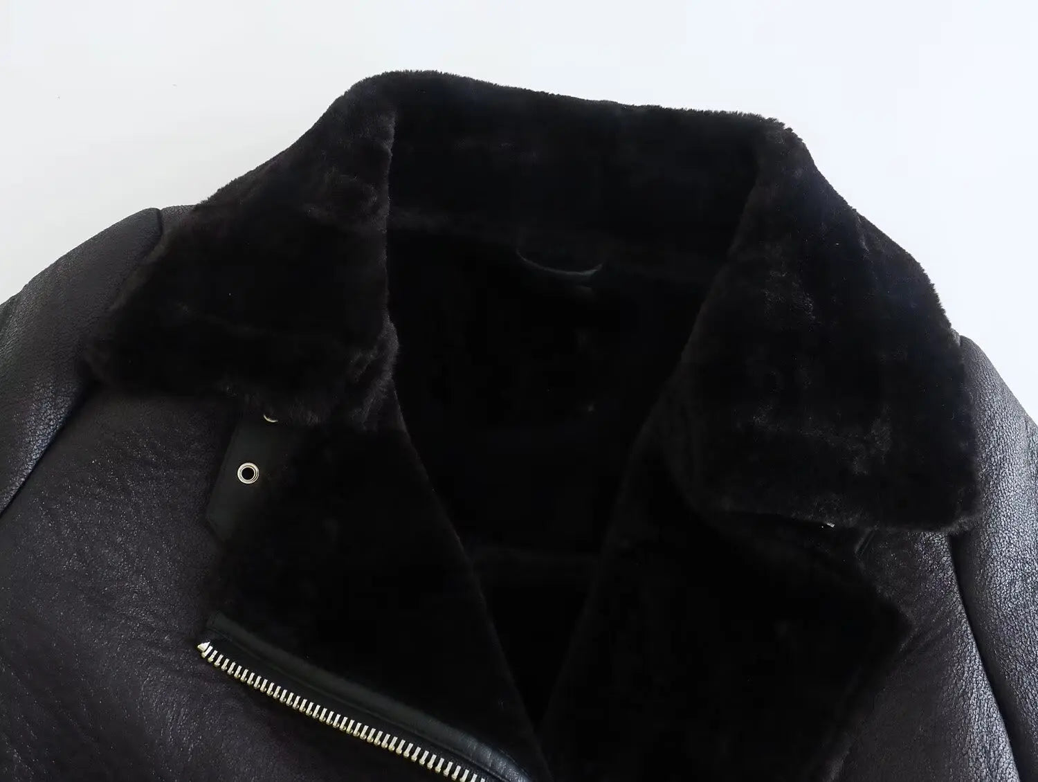 Faux Fur Fashion Biker Mantel Streetwear Jacke JLR Design