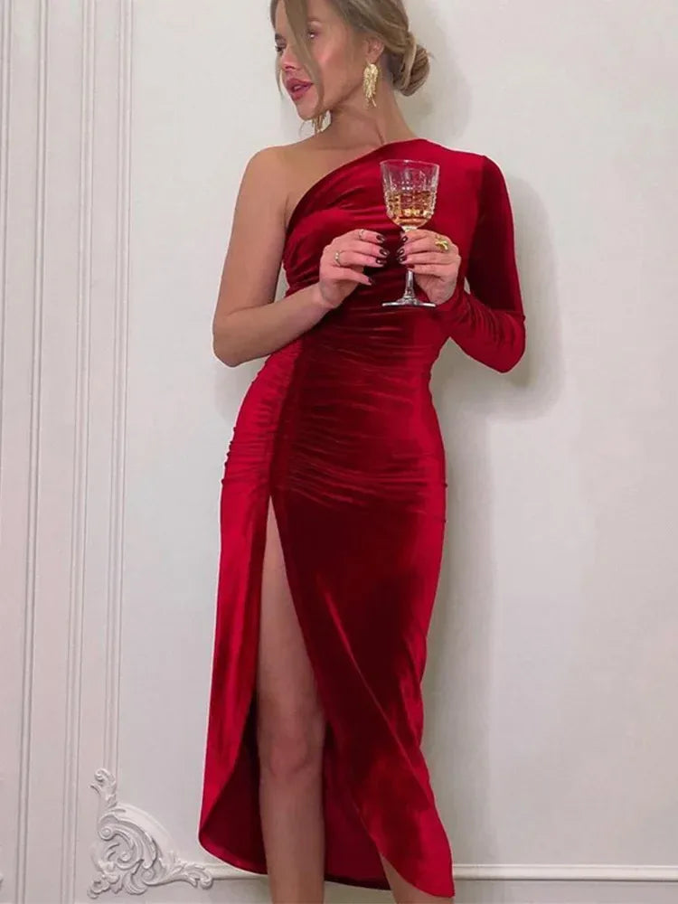 figurbetontes-samt-midikleid-mit-armeln-kleid-jlr-design-98232 - JLR Design