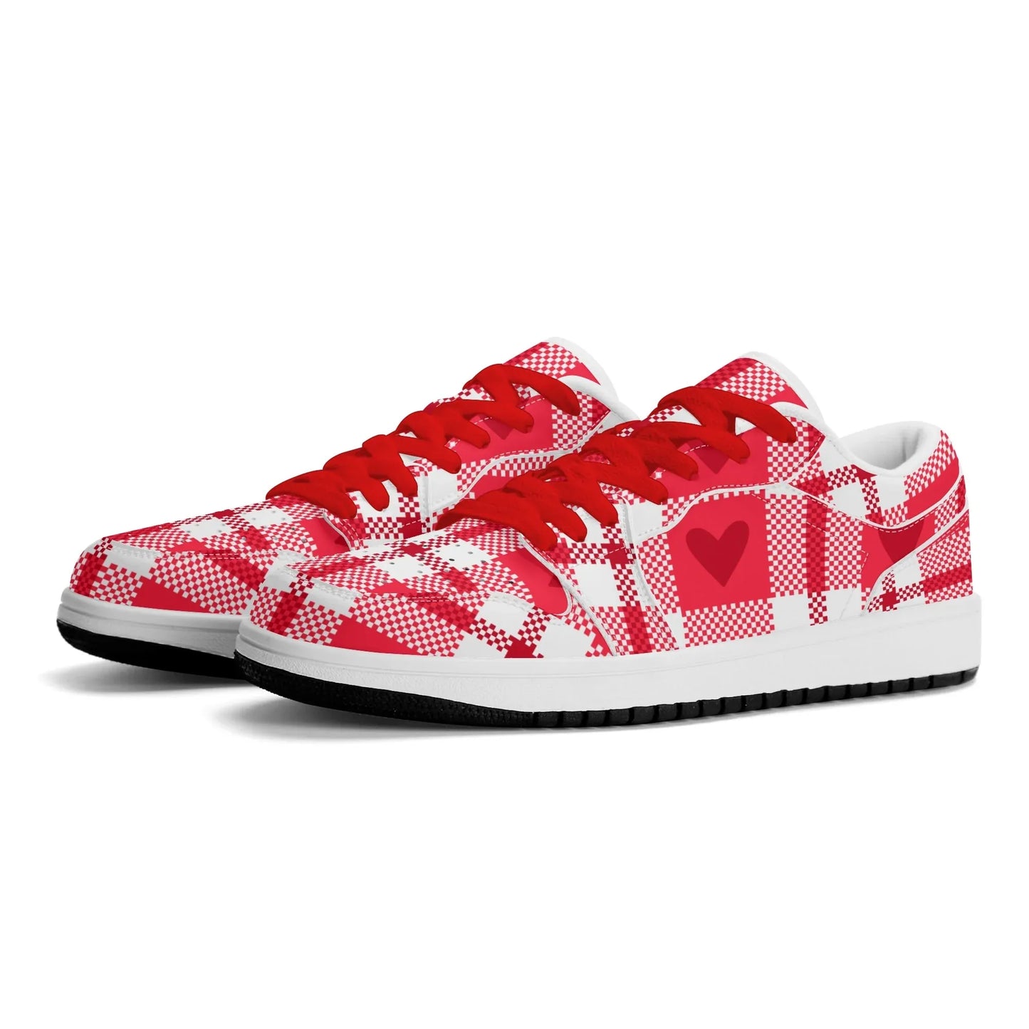 flanell-heart-low-top-leder-sneaker-fur-damen-sneaker-jlr-design-74097 - JLR Design