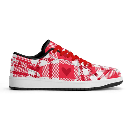 flanell-heart-low-top-leder-sneaker-fur-damen-sneaker-jlr-design-30466 - JLR Design