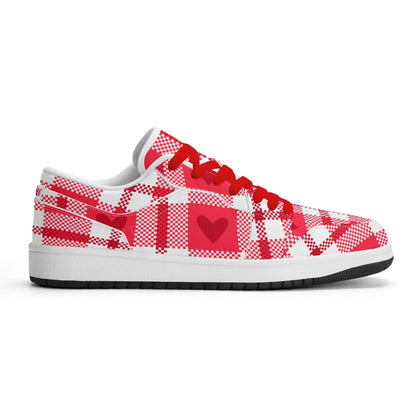flanell-heart-low-top-leder-sneaker-fur-damen-sneaker-jlr-design-41622 - JLR Design