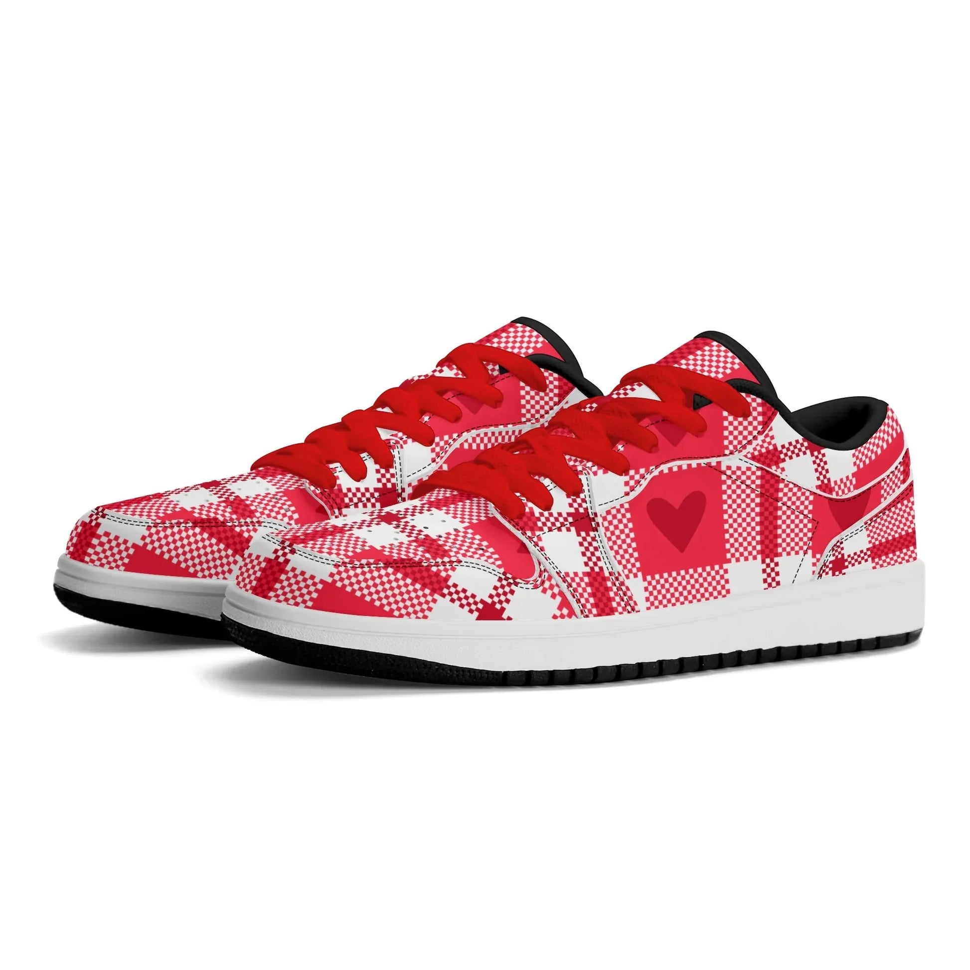 flanell-heart-low-top-leder-sneaker-fur-damen-sneaker-jlr-design-88172 - JLR Design