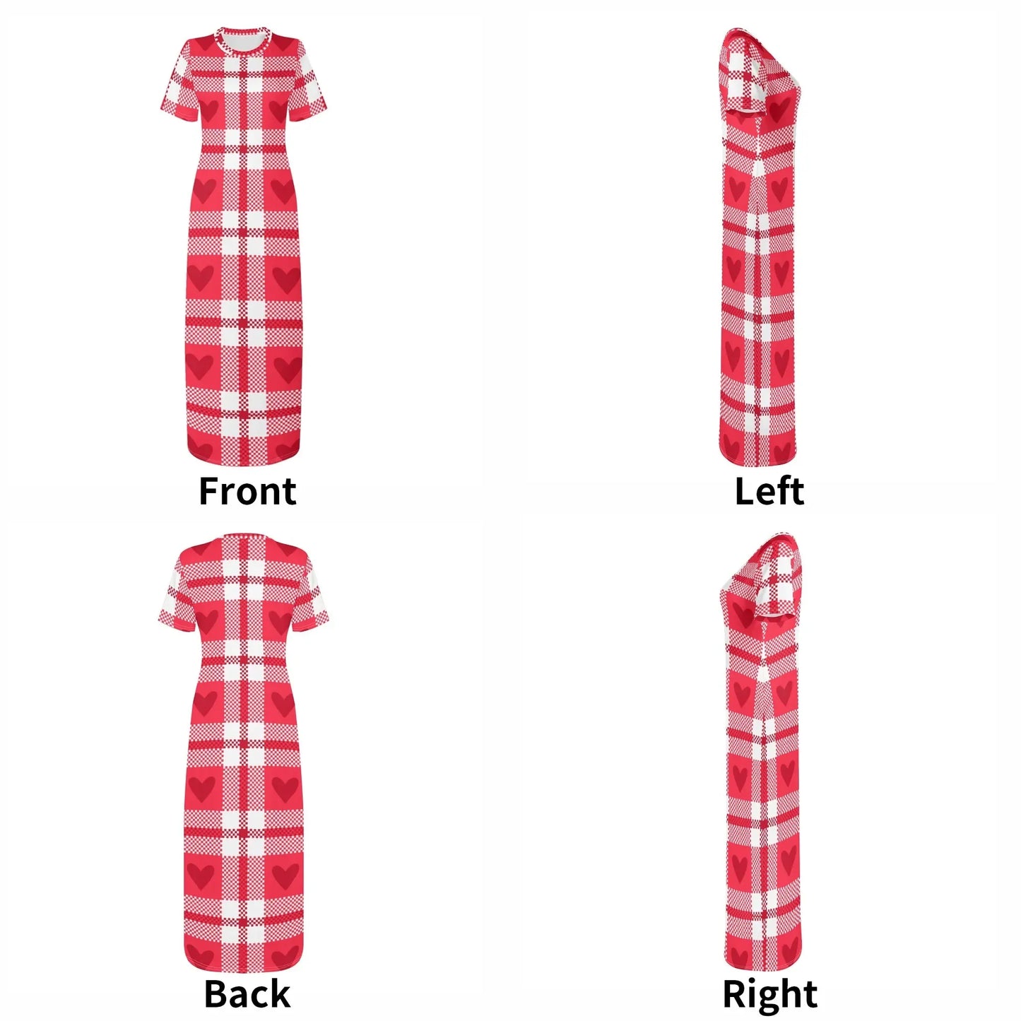 flanell-heart-short-sleeve-long-dress-long-dress-jlr-design-60767 - JLR Design
