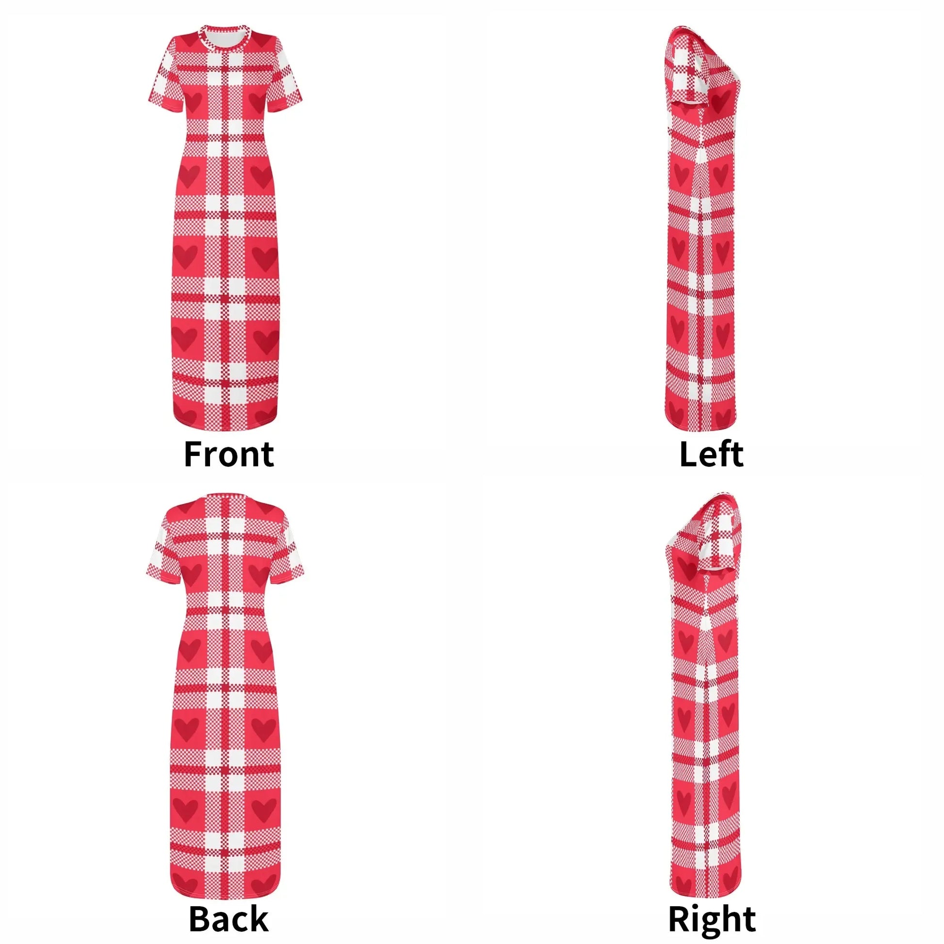 flanell-heart-short-sleeve-long-dress-long-dress-jlr-design-60767 - JLR Design