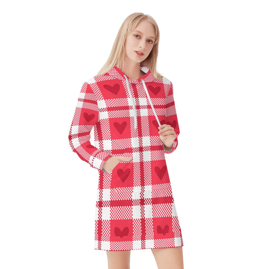 flanell-hearts-velvet-hoodie-dress-hoodiekleid-jlr-design-65208 - JLR Design