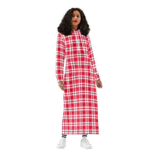 flanell-herzchen-bequemes-leichtes-hoodie-kleid-hoodiekleid-jlr-design-75196 - JLR Design