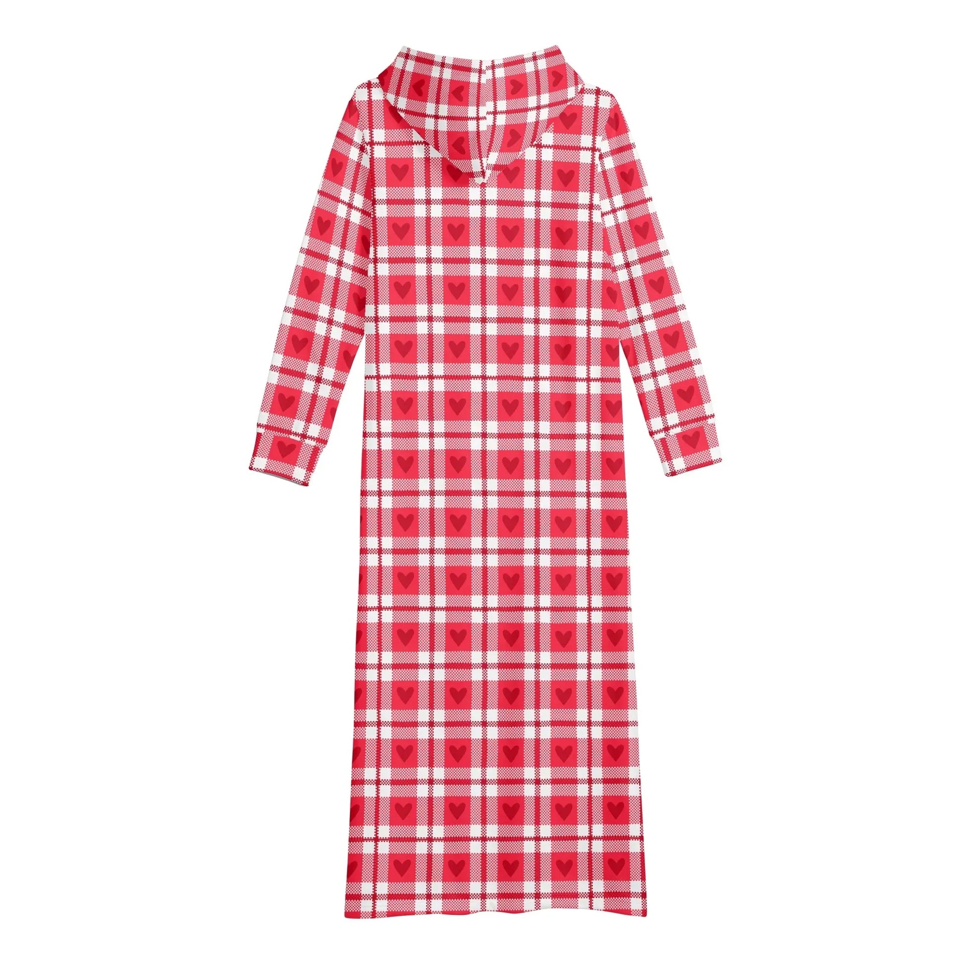 flanell-herzchen-bequemes-leichtes-hoodie-kleid-hoodiekleid-jlr-design-61454 - JLR Design