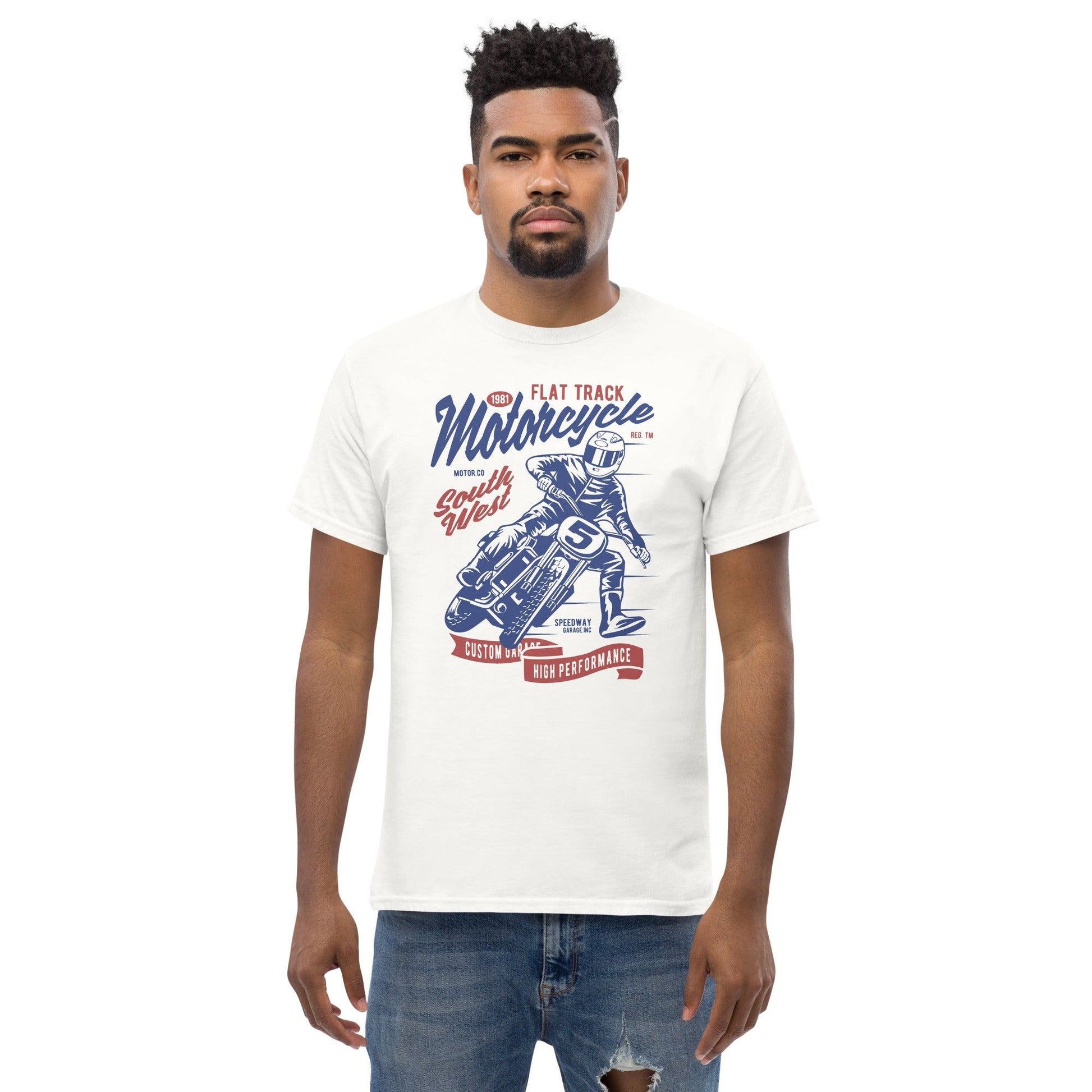 Flat Track Motorcycle Herren-T-Shirt T-Shirt 29.99 Flat, Herren, Motorcycle, T-Shirt, Track JLR Design