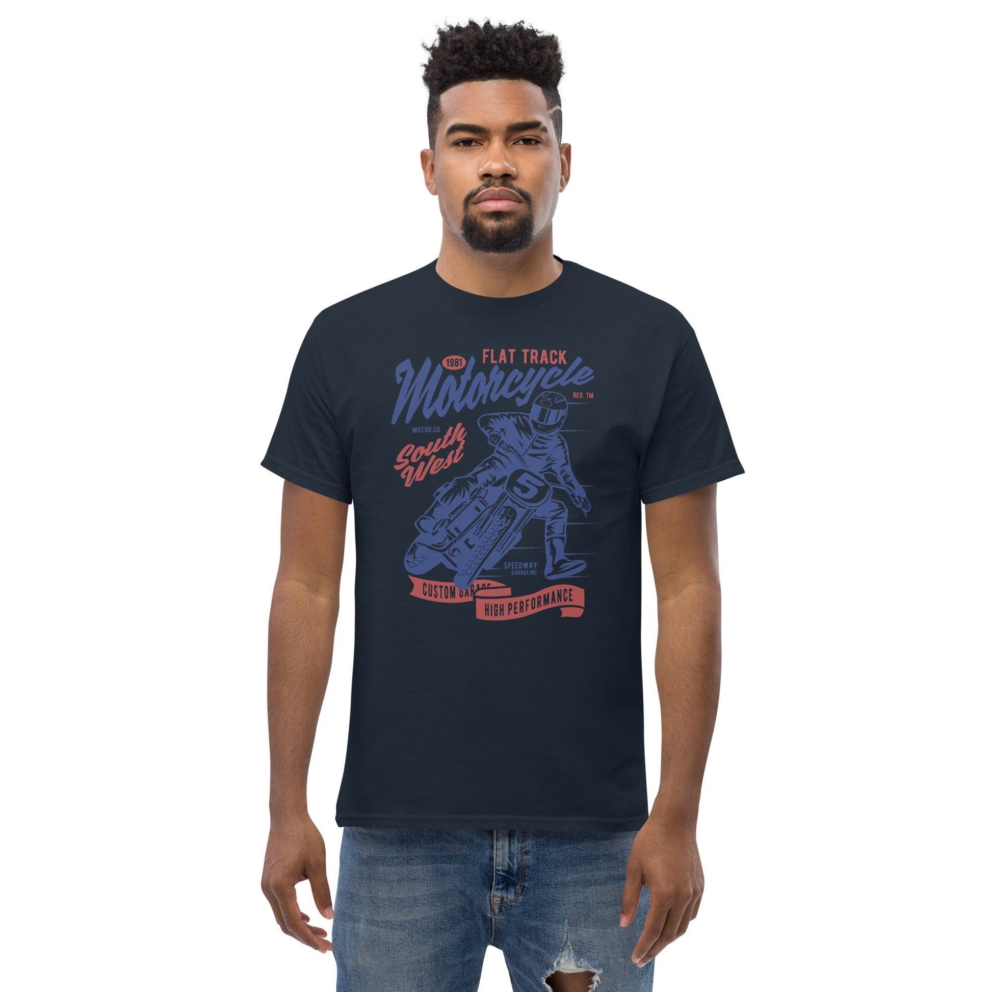 Flat Track Motorcycle Herren-T-Shirt T-Shirt 29.99 Flat, Herren, Motorcycle, T-Shirt, Track JLR Design