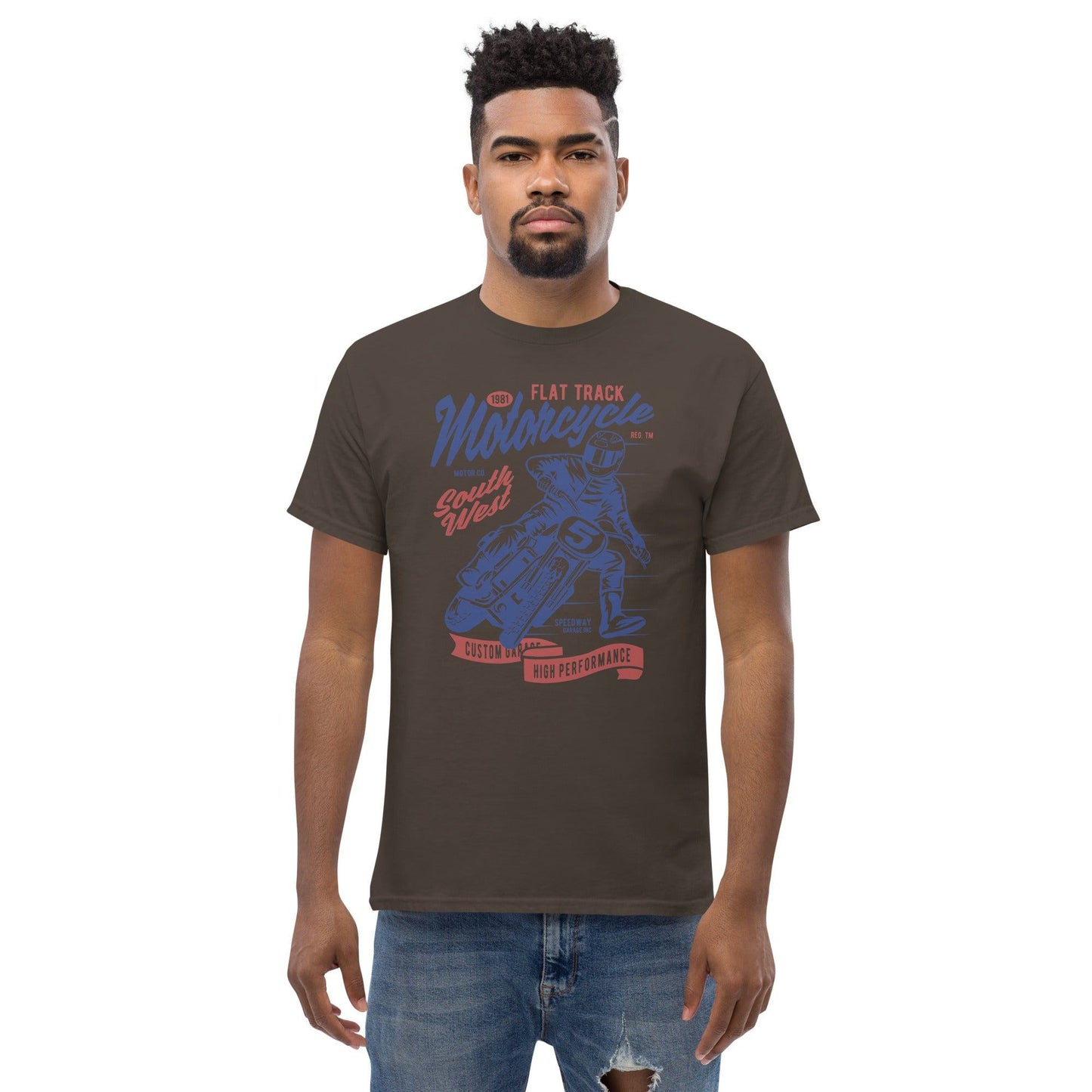 Flat Track Motorcycle Herren-T-Shirt T-Shirt 29.99 Flat, Herren, Motorcycle, T-Shirt, Track JLR Design