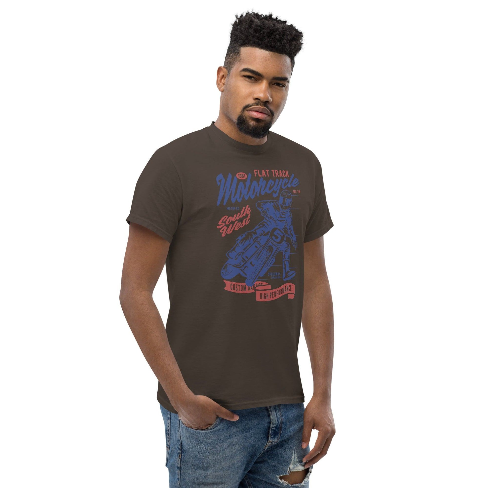 Flat Track Motorcycle Herren-T-Shirt T-Shirt 29.99 Flat, Herren, Motorcycle, T-Shirt, Track JLR Design