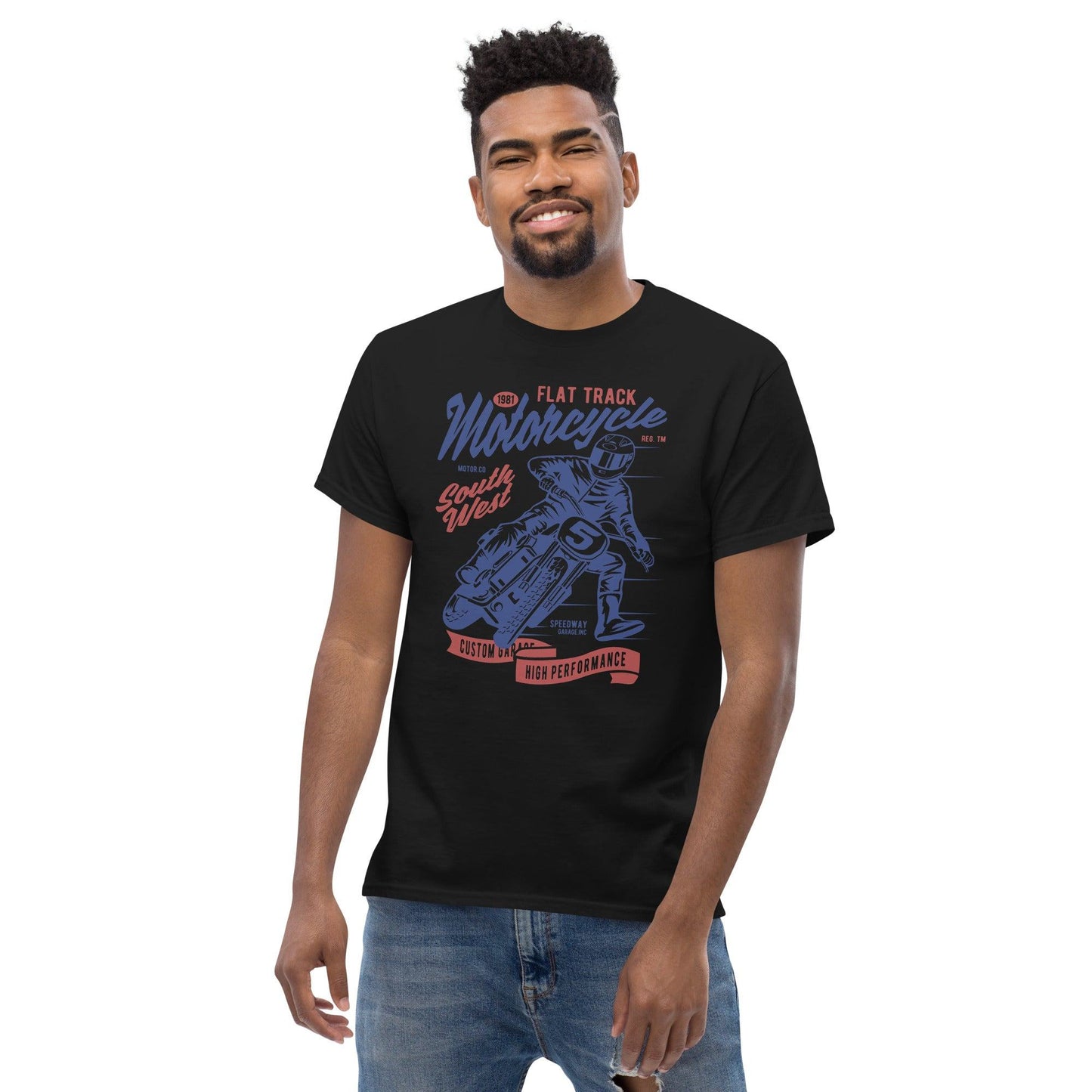 Flat Track Motorcycle Herren-T-Shirt T-Shirt 29.99 Flat, Herren, Motorcycle, T-Shirt, Track JLR Design