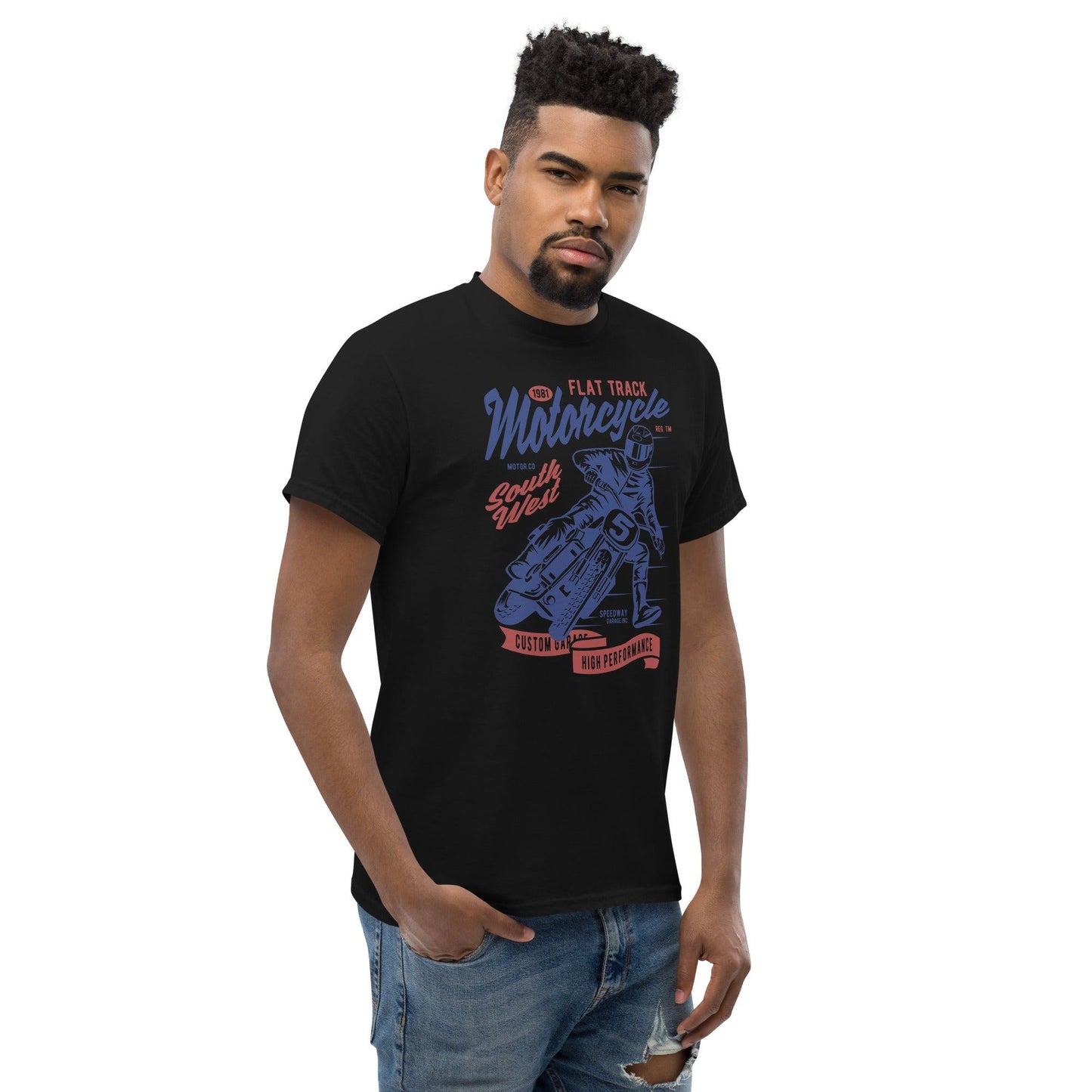 Flat Track Motorcycle Herren-T-Shirt T-Shirt 29.99 Flat, Herren, Motorcycle, T-Shirt, Track JLR Design