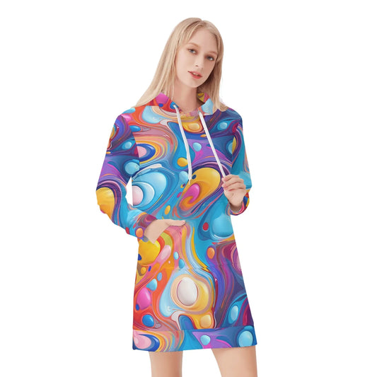 fluid-colors-velvet-hoodie-dress-hoodiekleid-jlr-design-17061 - JLR Design