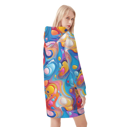 fluid-colors-velvet-hoodie-dress-hoodiekleid-jlr-design-40092 - JLR Design