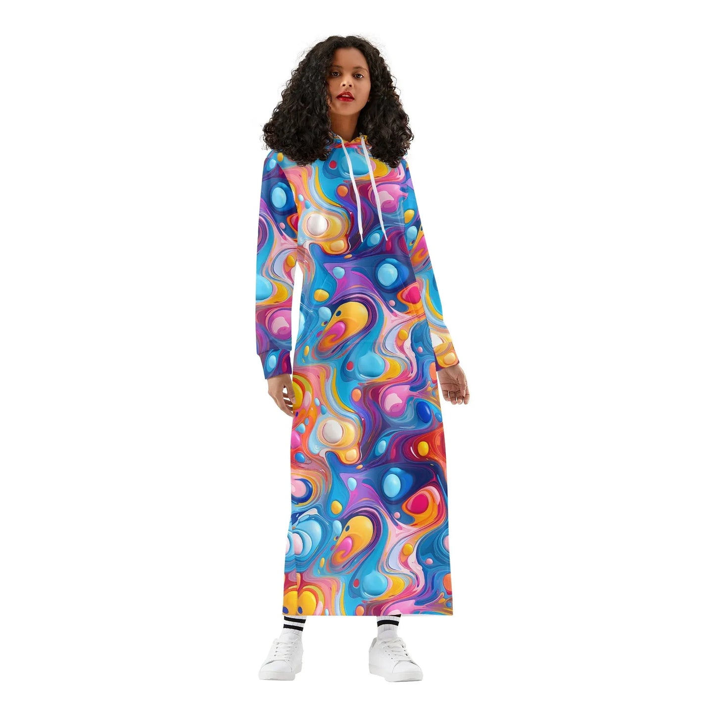 fluid-colors-bequemes-leichtes-hoodie-kleid-hoodiekleid-jlr-design-79034 - JLR Design