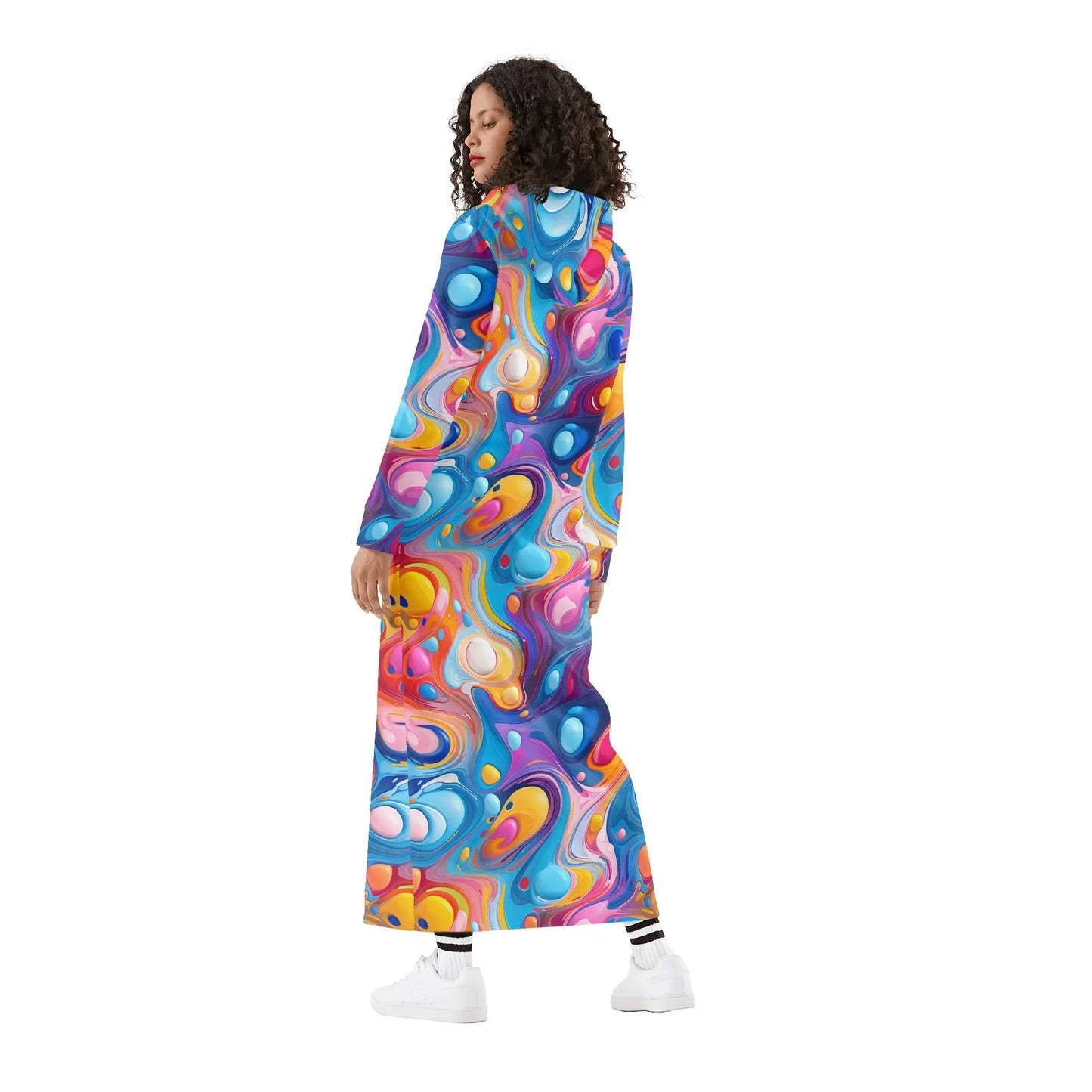 fluid-colors-bequemes-leichtes-hoodie-kleid-hoodiekleid-jlr-design-78525 - JLR Design