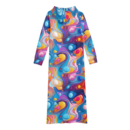 fluid-colors-bequemes-leichtes-hoodie-kleid-hoodiekleid-jlr-design-68381 - JLR Design