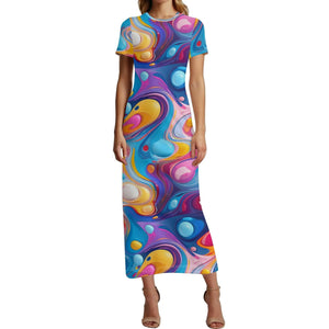 fluid-colors-short-sleeve-long-dress-long-dress-jlr-design-99350 - JLR Design
