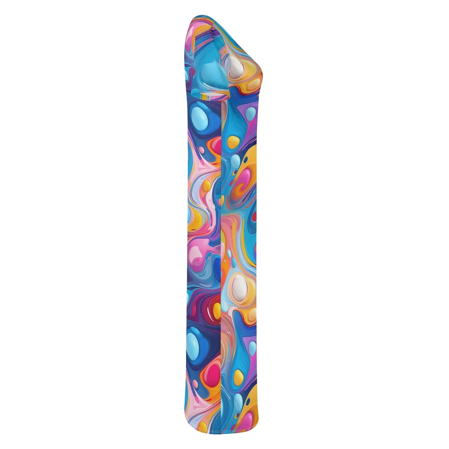 fluid-colors-short-sleeve-long-dress-long-dress-jlr-design-20887 - JLR Design