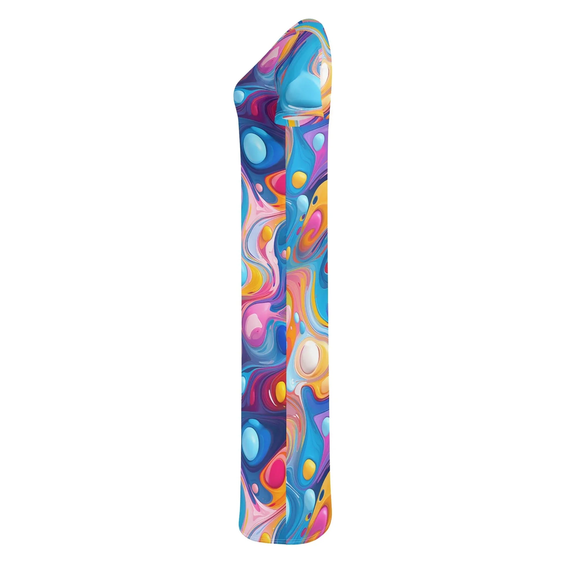 fluid-colors-short-sleeve-long-dress-long-dress-jlr-design-77549 - JLR Design