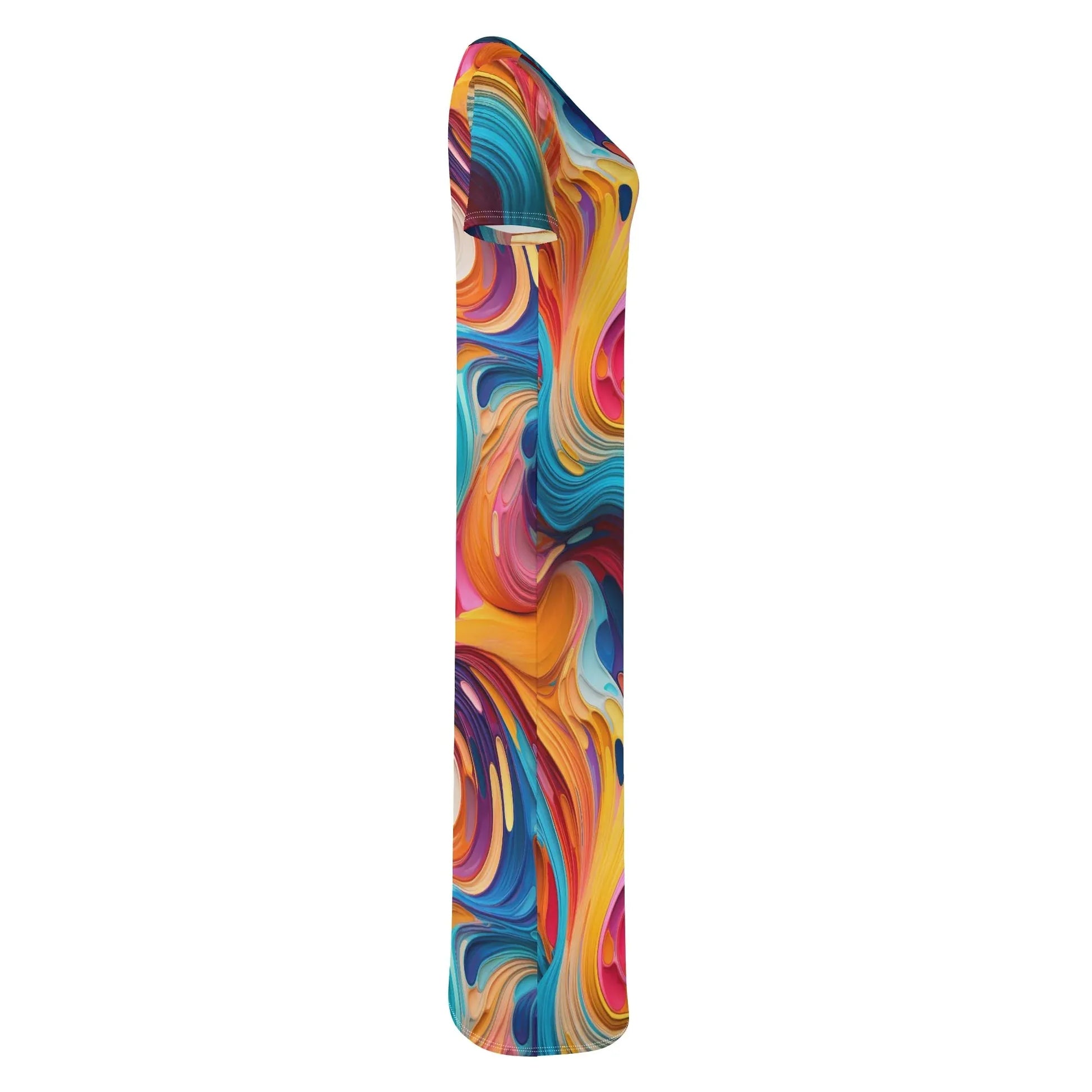 fluid-colours-camouflage-short-sleeve-long-dress-long-dress-jlr-design-53660 - JLR Design