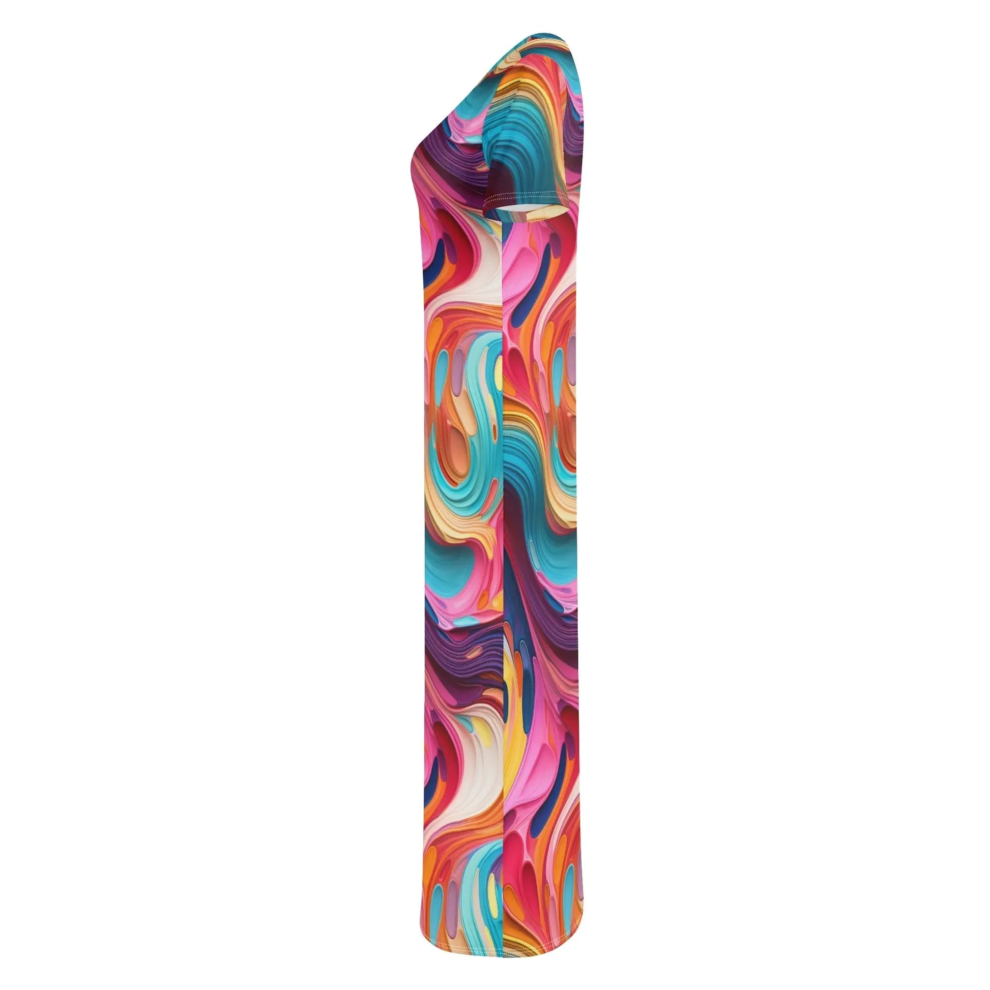 fluid-colours-camouflage-short-sleeve-long-dress-long-dress-jlr-design-41210 - JLR Design
