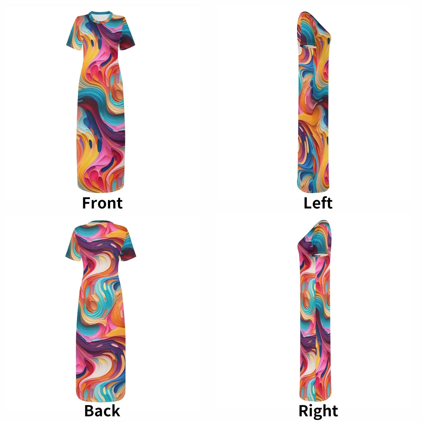 fluid-colours-camouflage-short-sleeve-long-dress-long-dress-jlr-design-46907 - JLR Design