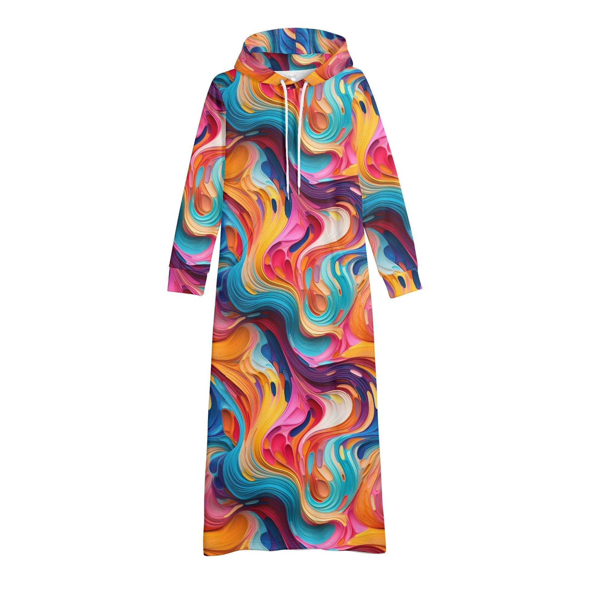 Flüssige Farben bequemes leichtes Hoodie Kleid Hoodiekleid JLR Design
