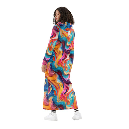 Flüssige Farben bequemes leichtes Hoodie Kleid Hoodiekleid JLR Design