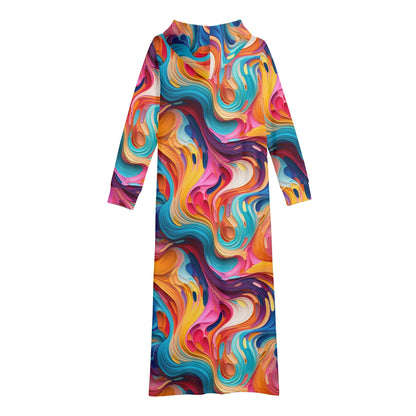 Flüssige Farben bequemes leichtes Hoodie Kleid Hoodiekleid JLR Design