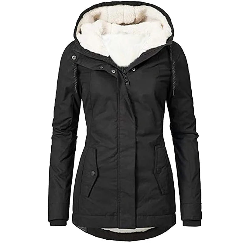 Gefütterter Winterparka mit Kapuze für Damen Parka 87.99 Damen, gefüttert, Parka, Winterjacke JLR Design